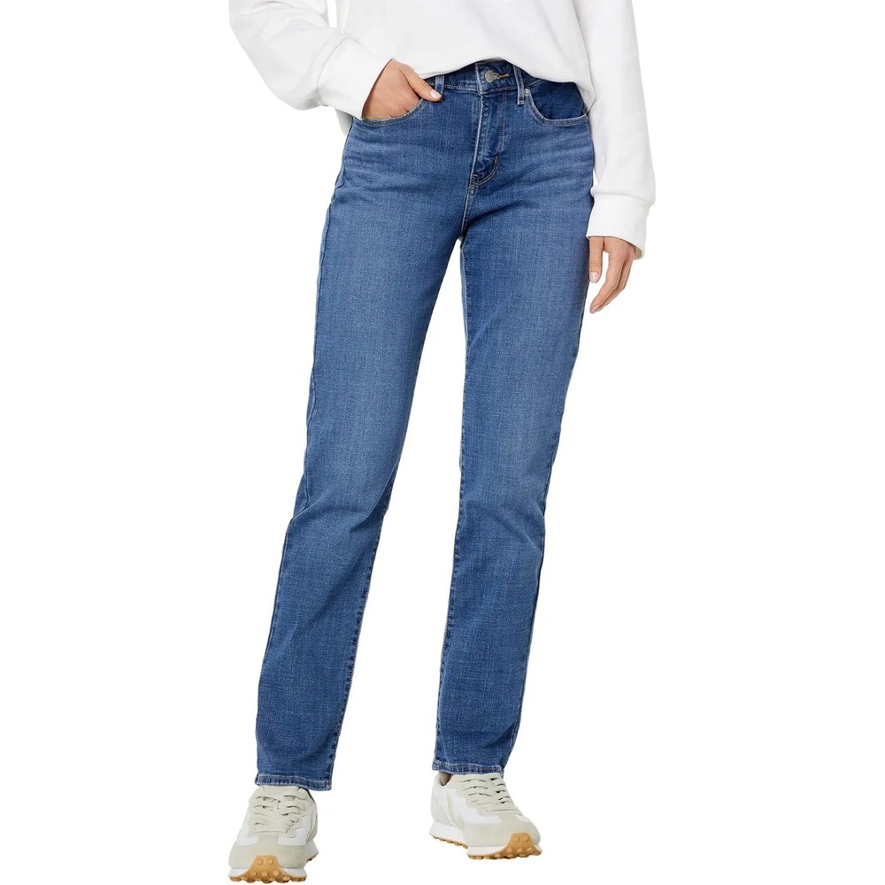 Levi's 33 505 Straight Leg Jeans Blue Floral Embroidered Stretch Boho Classic